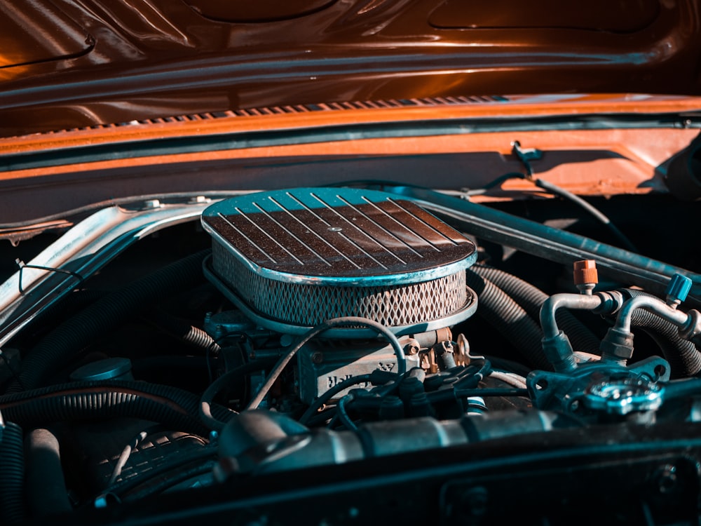 black and gray engine bay