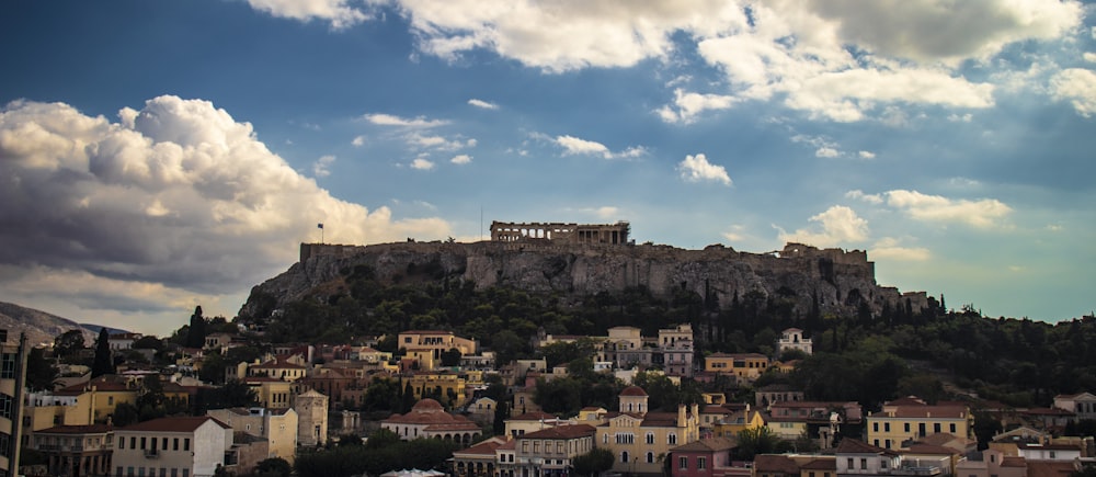 a view of a city on top of a hill