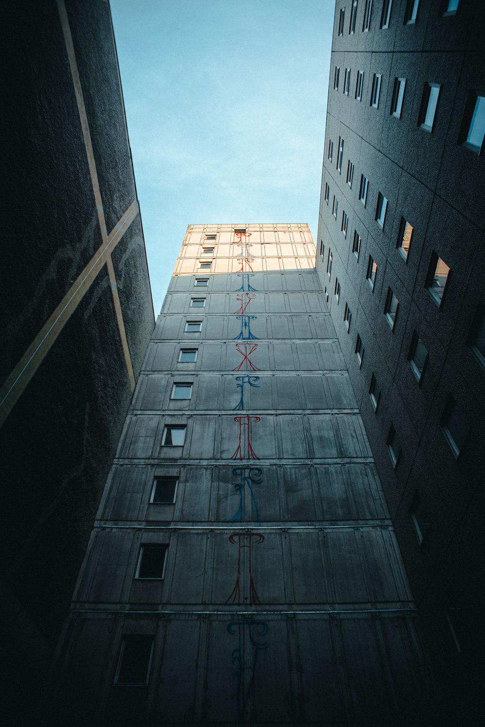 low angle photograph of buildings