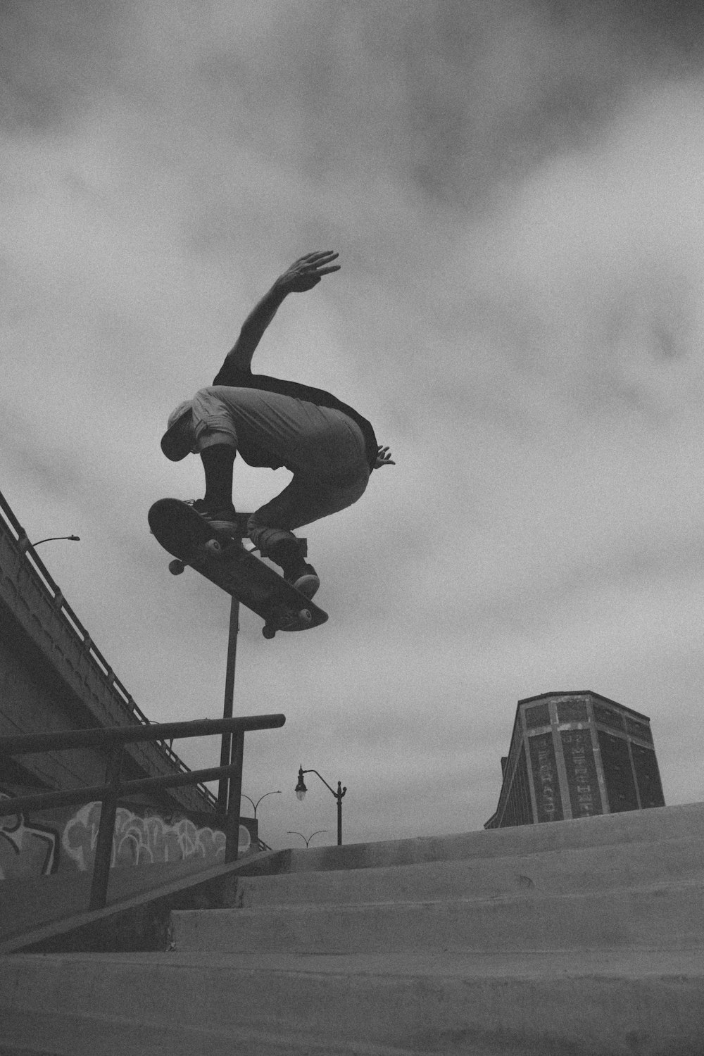 man riding on the skateboard photograph