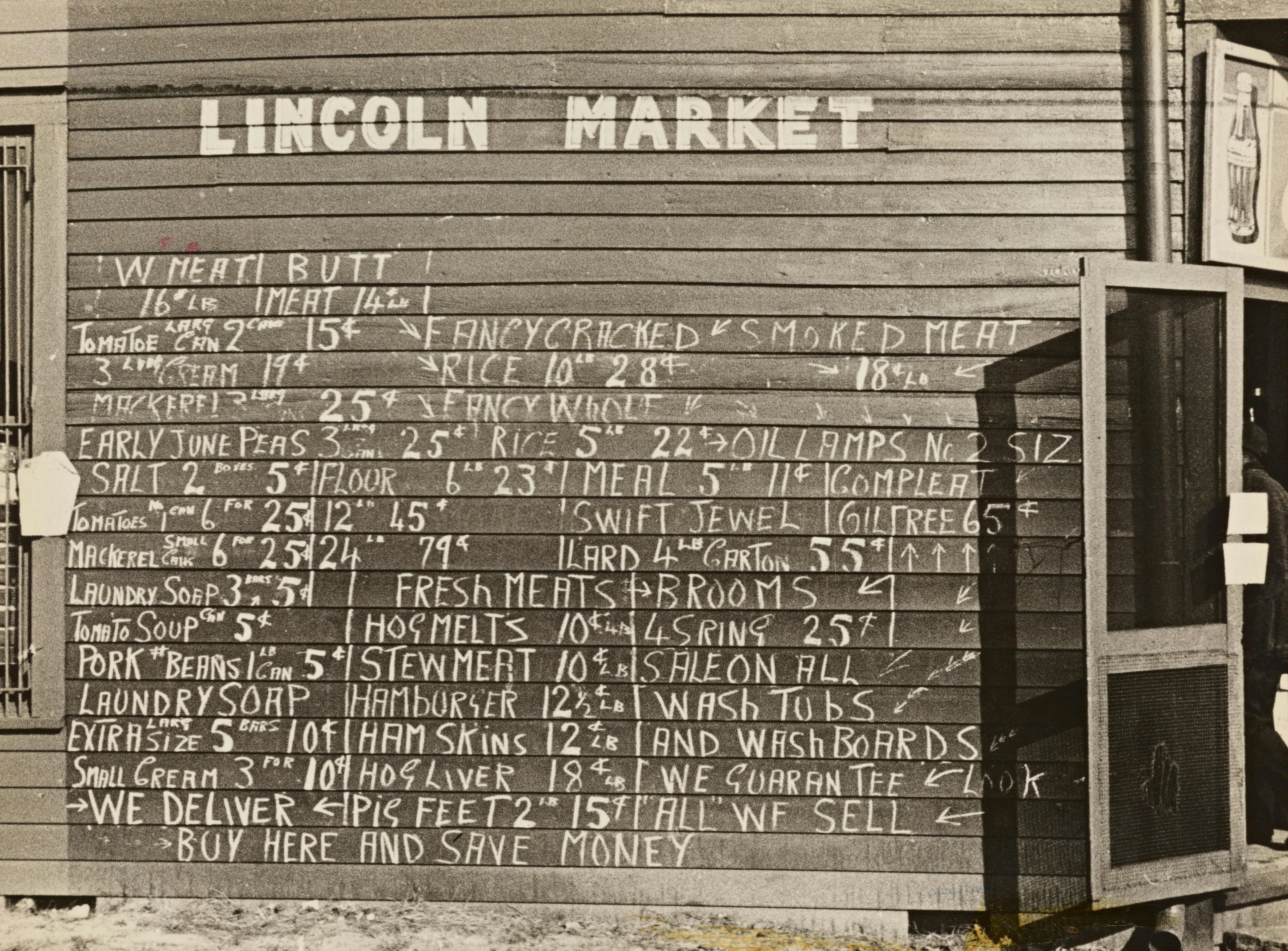 Market sign. Winston Salem, North Carolina. 1935