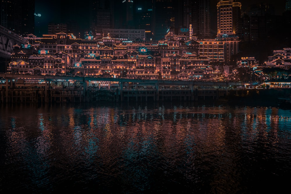 cityscape during nightime