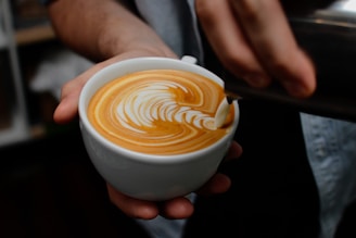 man making coffee