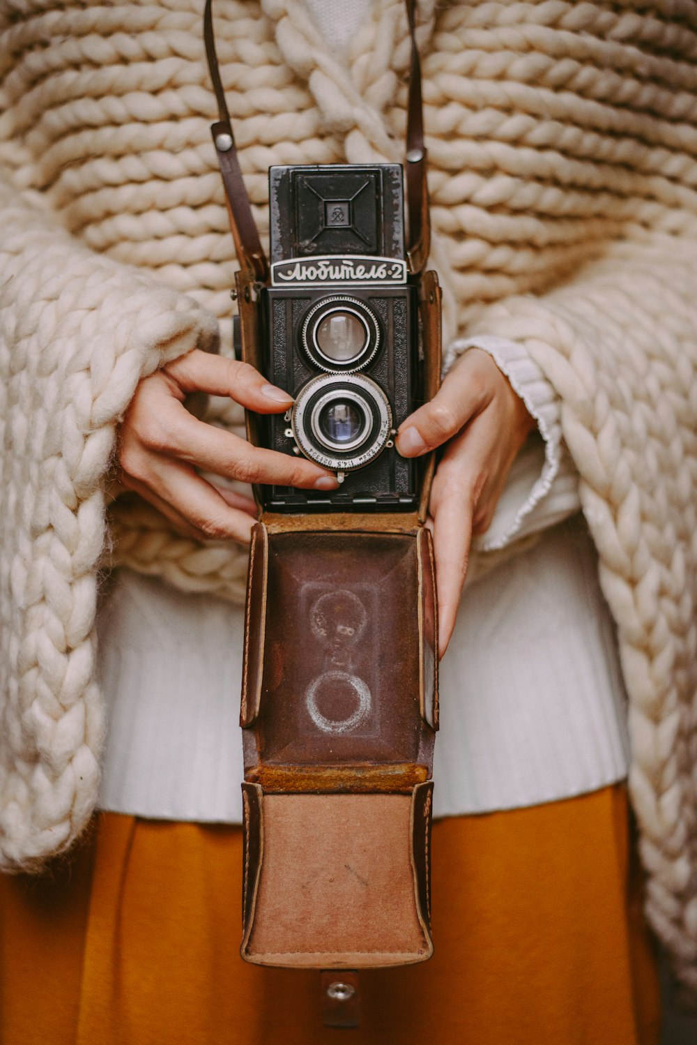 person holding camera