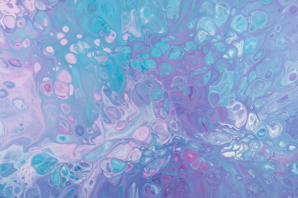 purple, blue, and white abstract painting