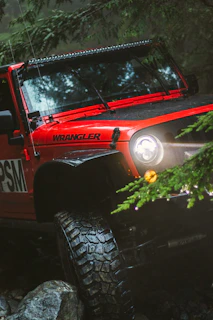 red Jeep Wrangler