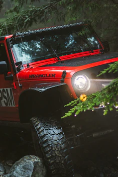 red Jeep Wrangler