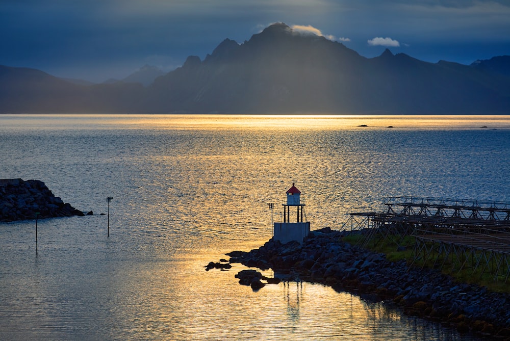 body of water during golden hour