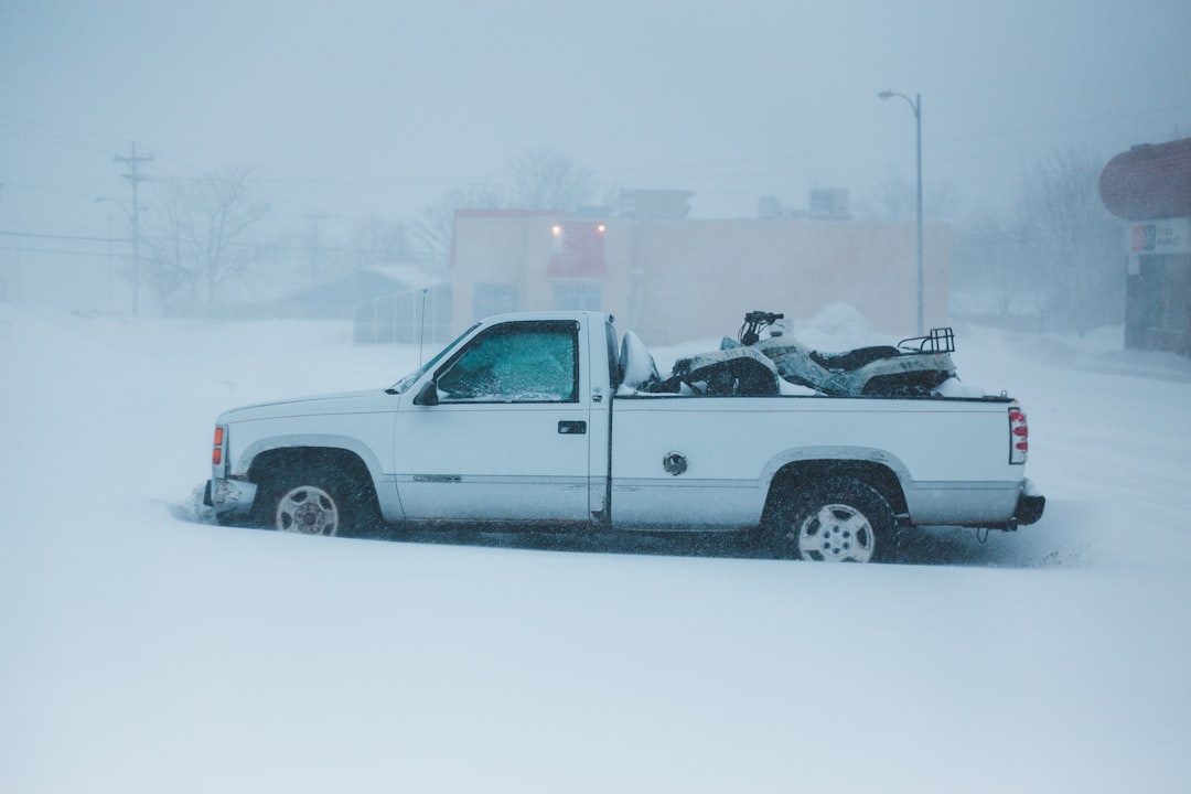 white single-cab pickup truck