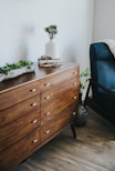 brown wooden lowboy dresser