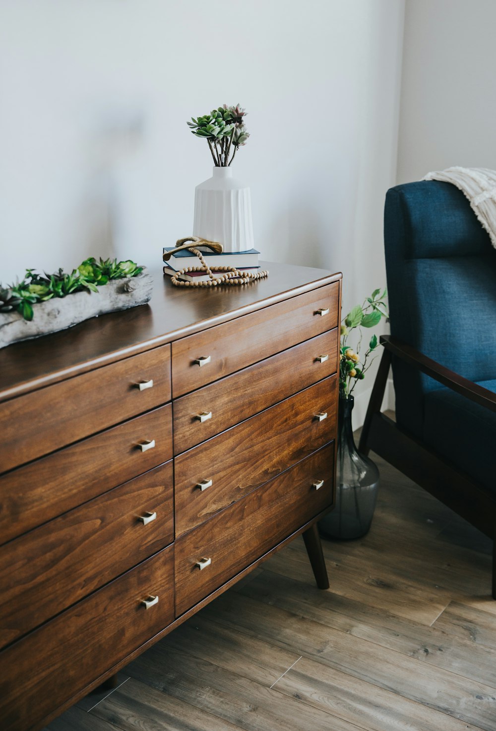 brown wooden lowboy dresser