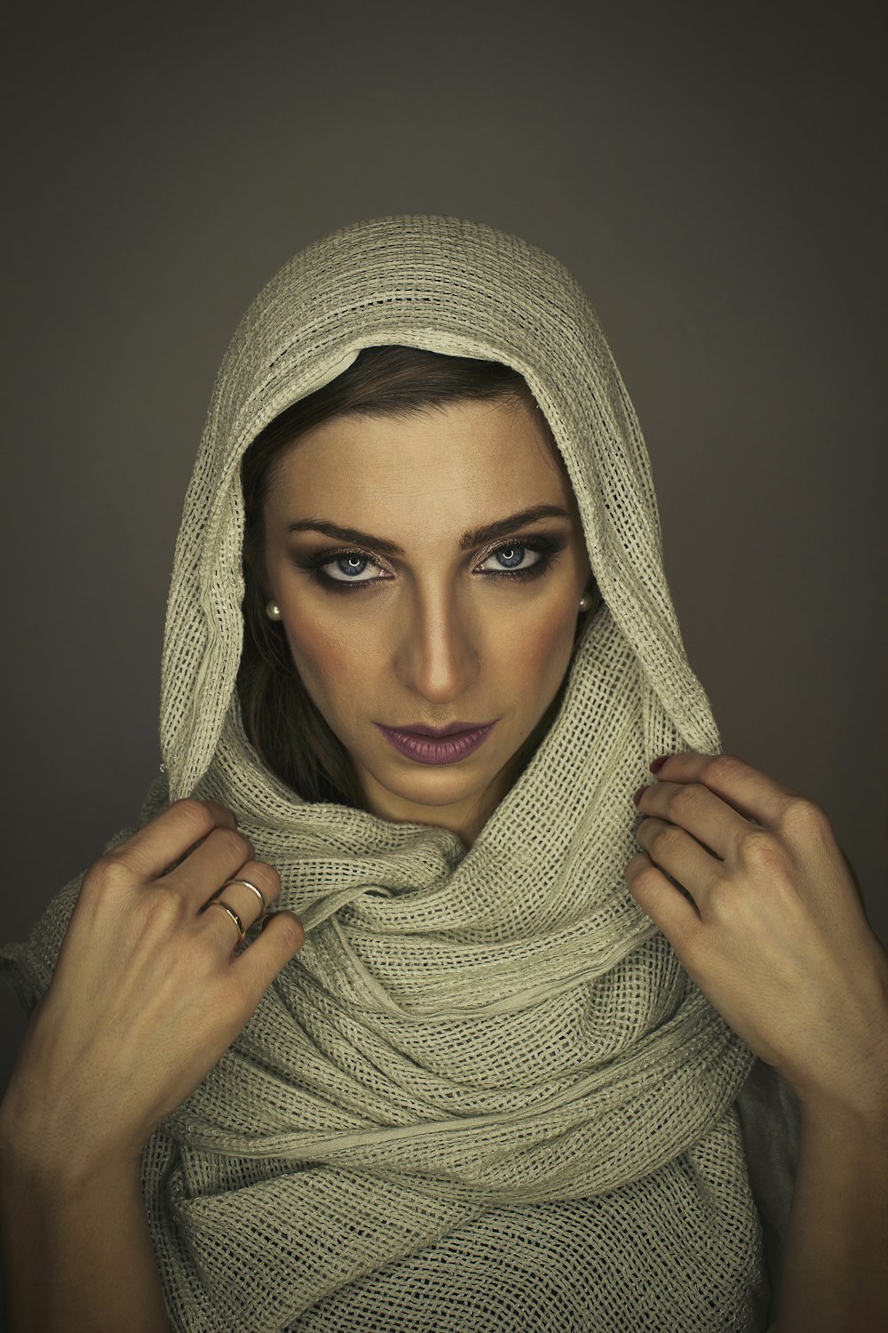 women's beige scarf