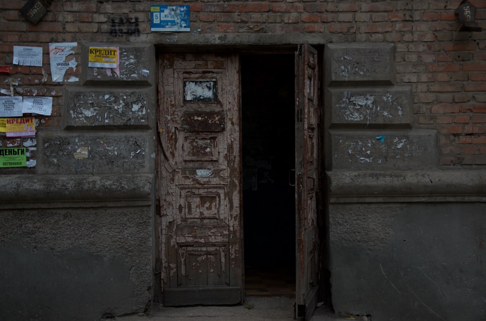 opened wooden door