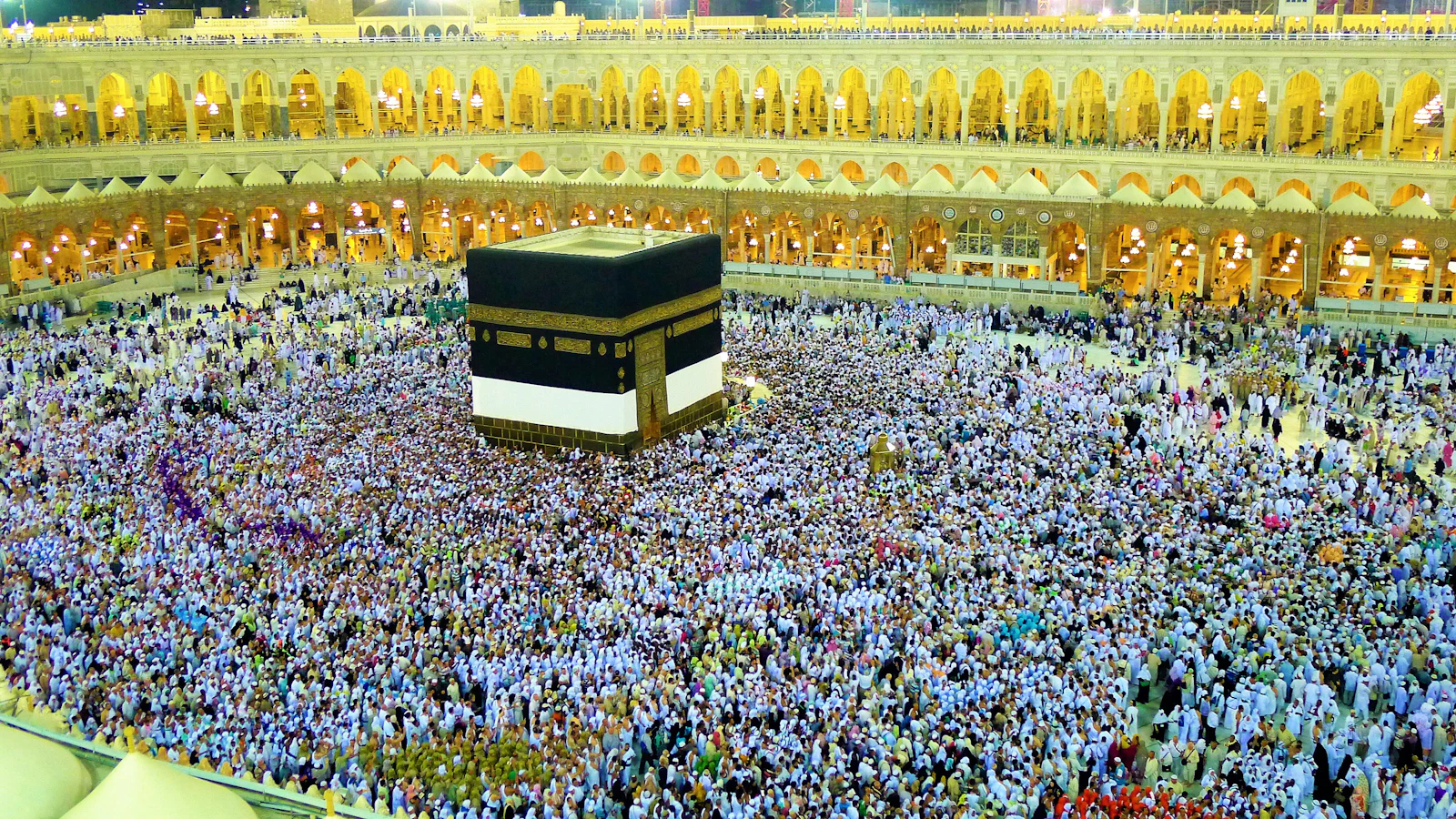 Tawaf around the Kaaba at Masjid al-Haram, Makkah
