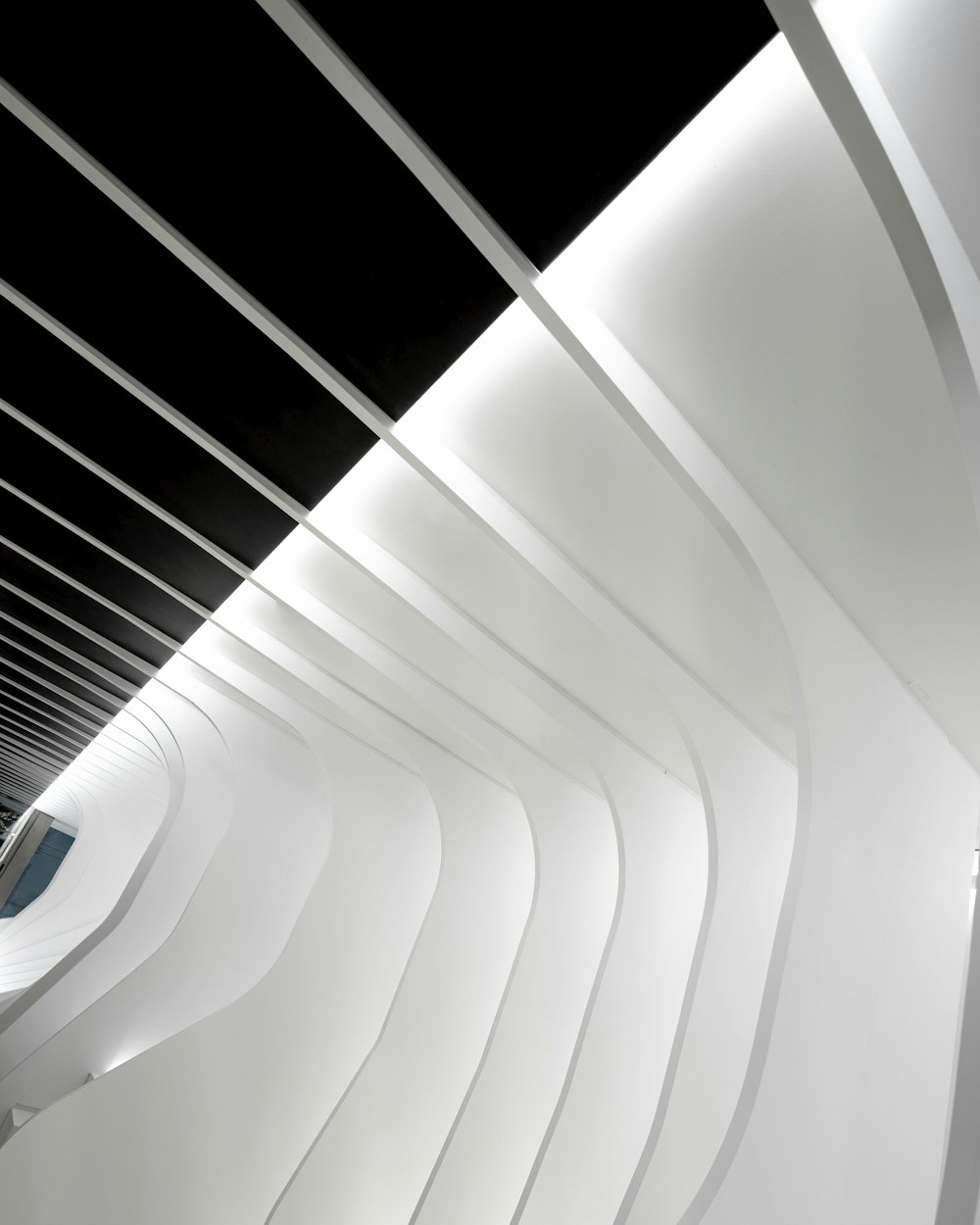 white and blue ceiling light