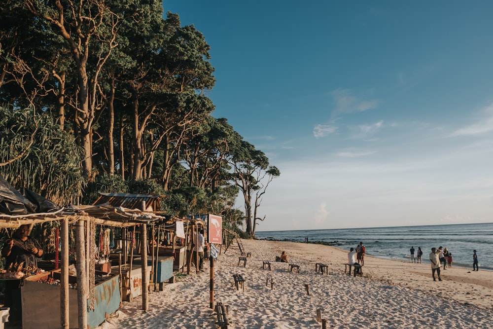 Gente en la playa durante el día