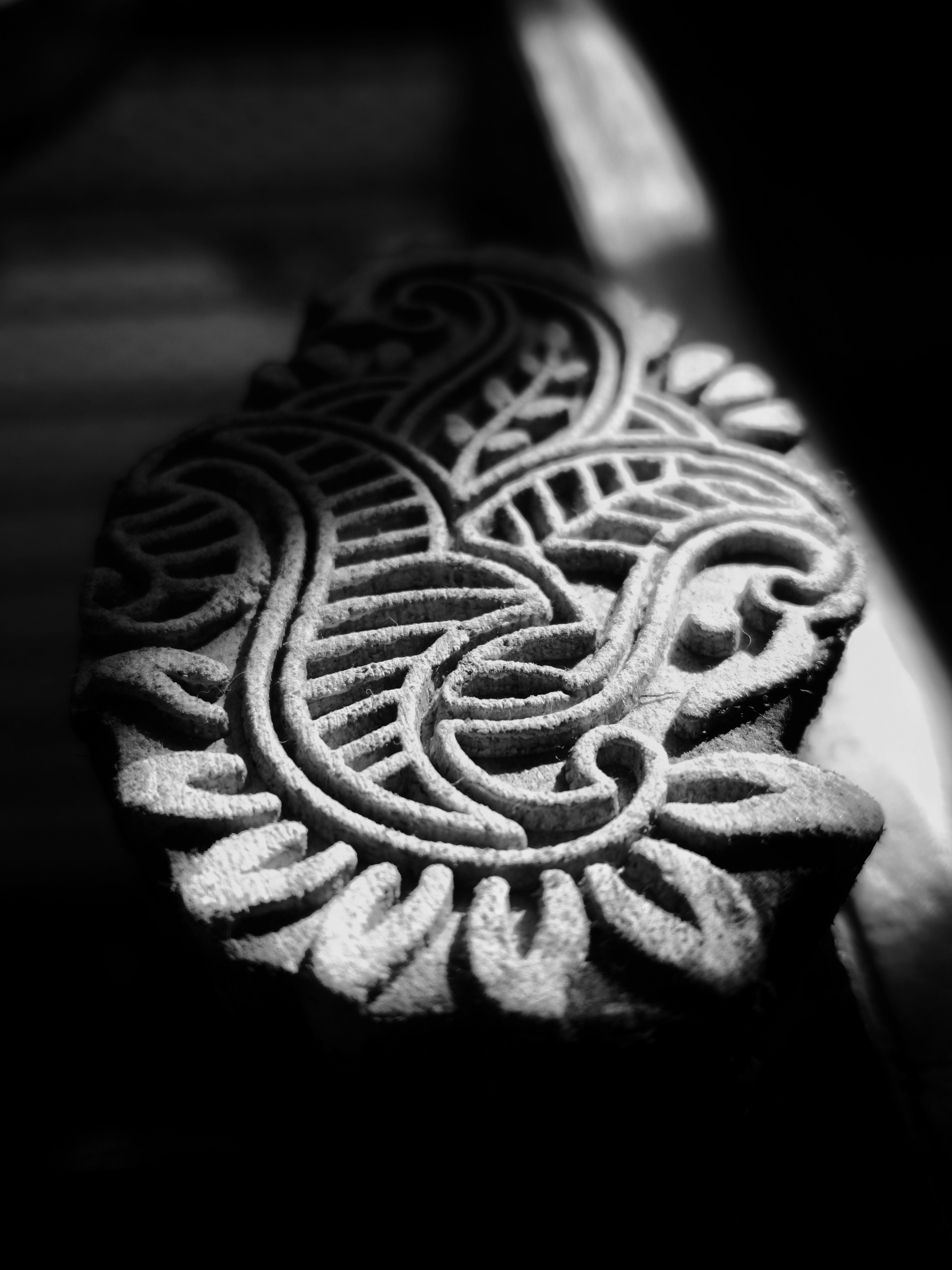 grayscale photo of flower decor