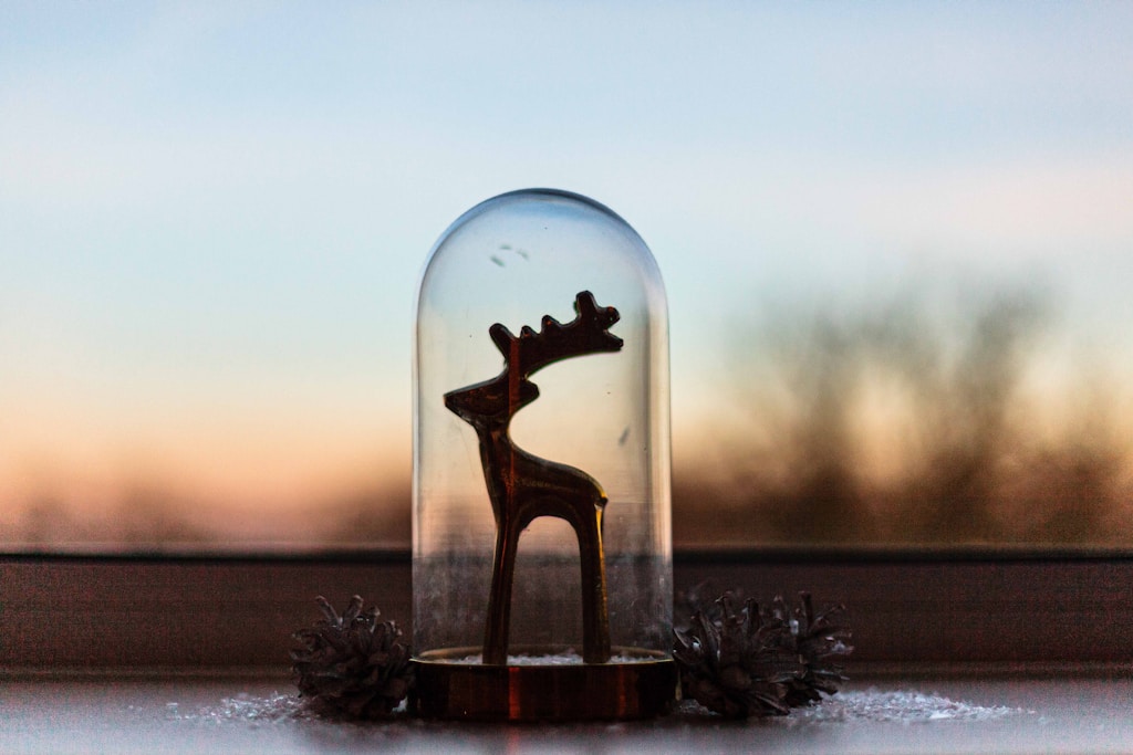 Winter Reindeer Statue