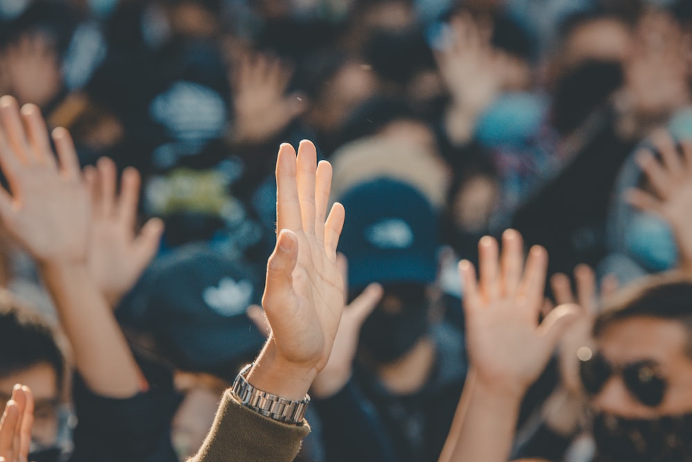 person in black long sleeve shirt with blue manicure