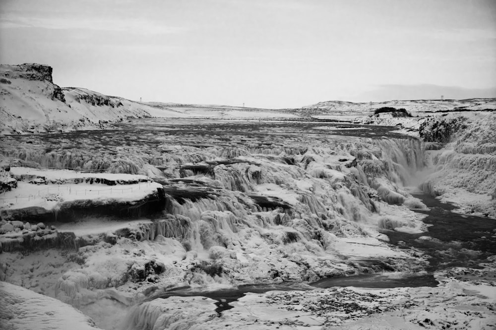 grayscale photo of rocky mountain