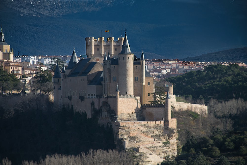 gray concrete castle on top of hill during daytime