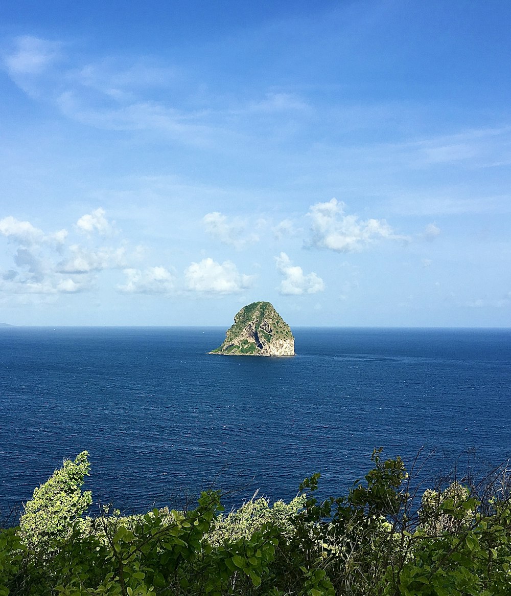 a small island in the middle of the ocean