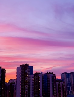 A stunning landscape shot of a city skyline at dusk.