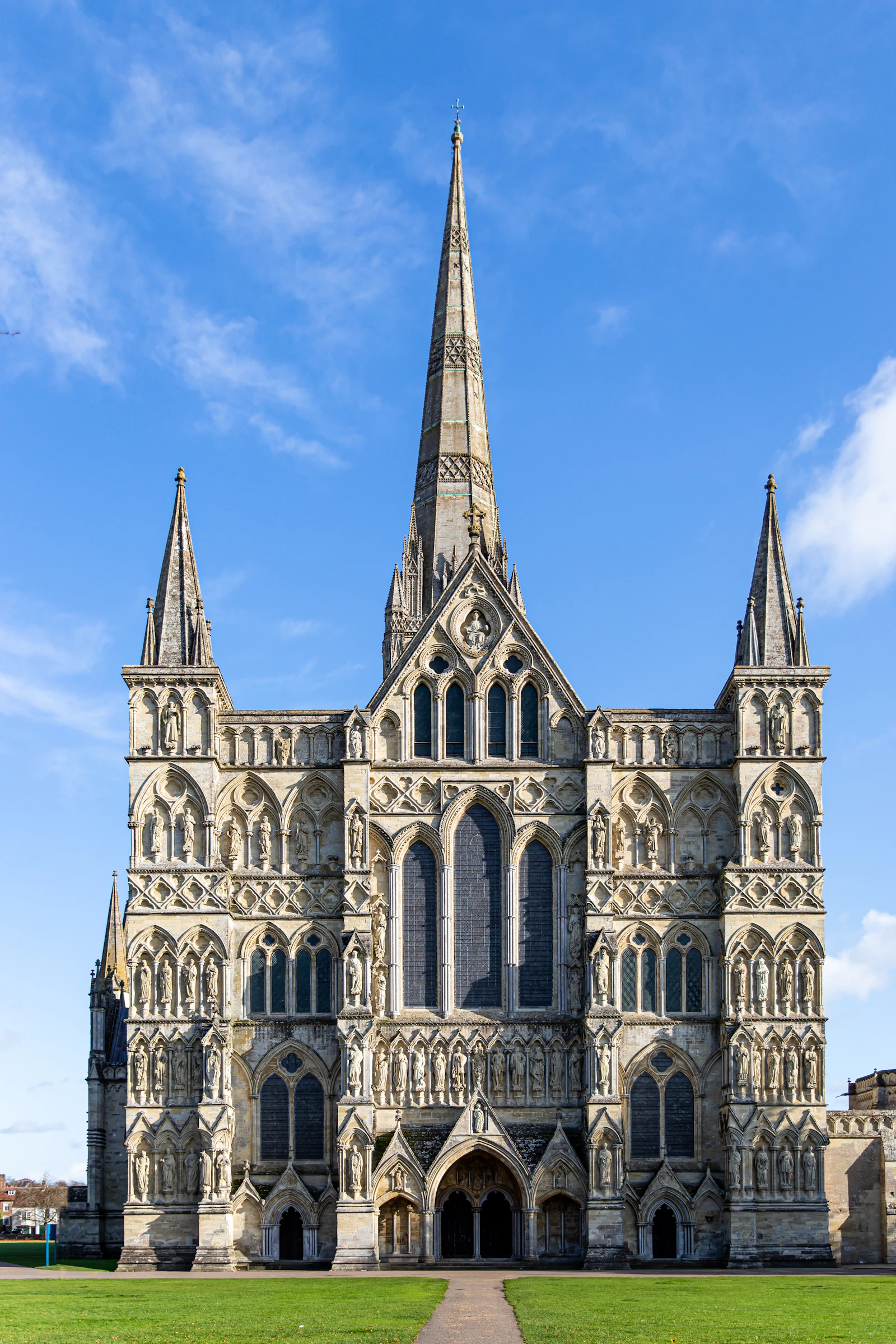 Salisbury Cathedral spire rising above the city