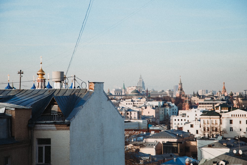 a view of a city from a rooftop