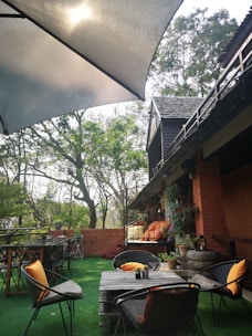 Private outdoor garden area with comfortable seating.