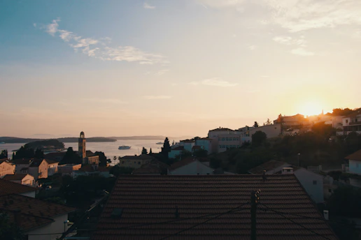 Sunset view of San Miguel Arcángel parish with warm colonial tones.