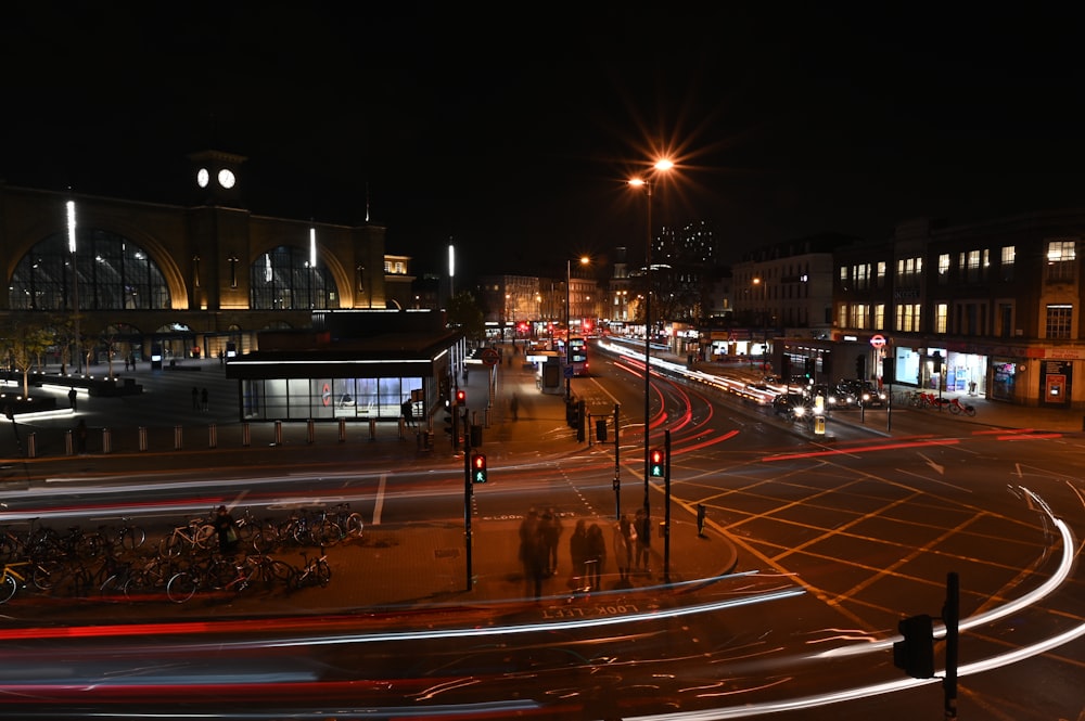 cars on road during night time