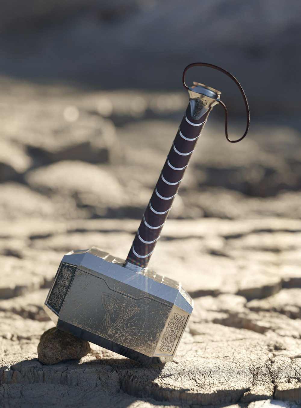 black and silver steel pipe on brown rock