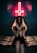 A woman with long hair sits on a cushioned surface with her hands bound by rope. She is wearing a dark dress and a headpiece resembling spikes. In the background, a neon sign with an inverted cross is prominently displayed, casting a reddish glow.