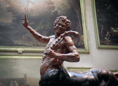 Ancient mythological depiction of Chiron, the wise centaur.