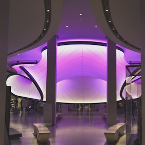 A clean white space with neon purple accents highlighting harassment-protection features on Settle Loan.