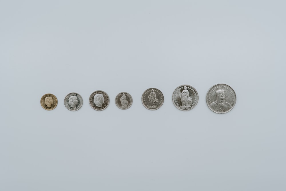 5種類のコインの列