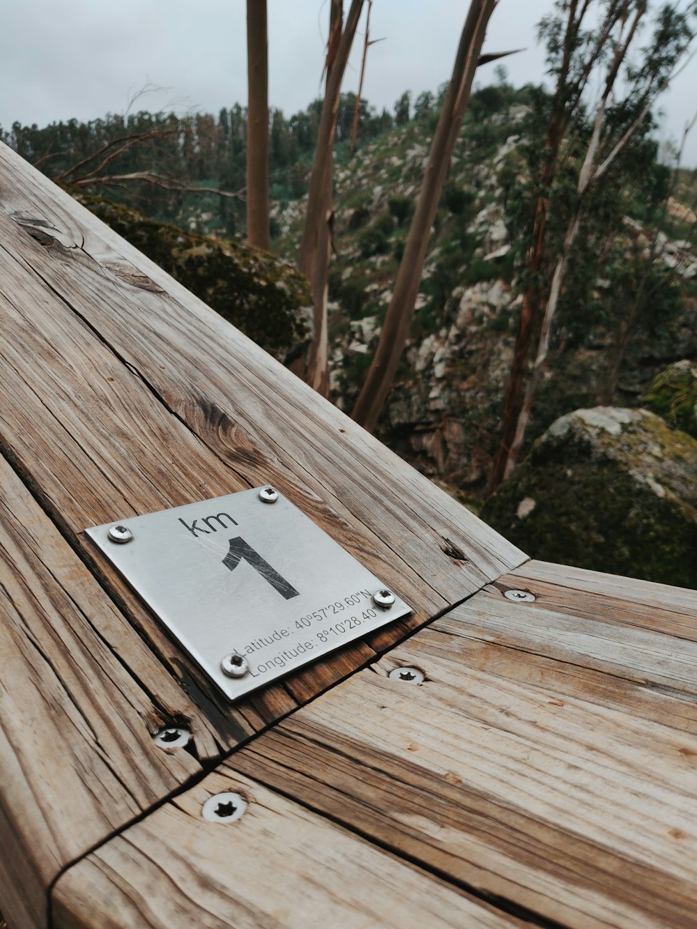 white and black kanji text on brown wooden plank