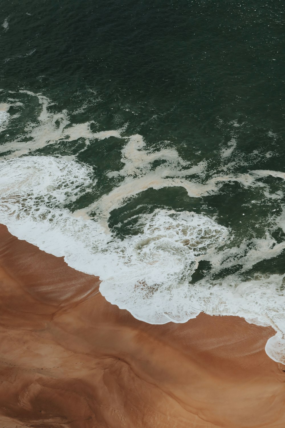 aerial view of ocean waves