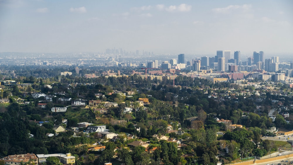 a view of a city from a high point of view