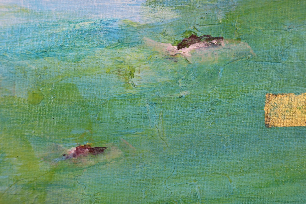 green and pink abstract painting