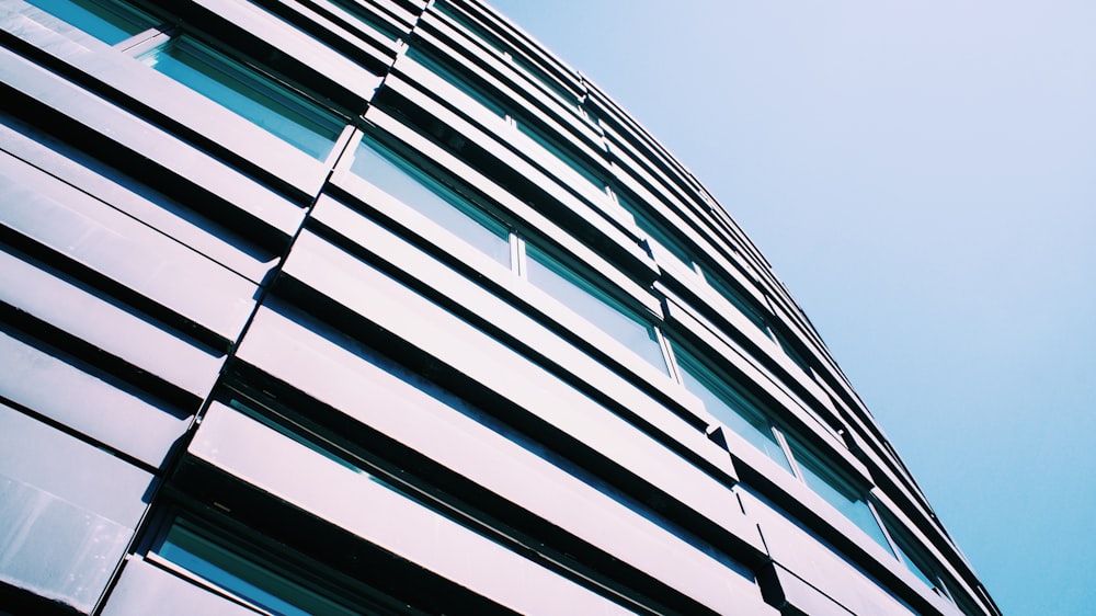 a close up of a building with a sky background