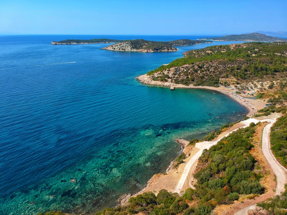 aerial view of an island