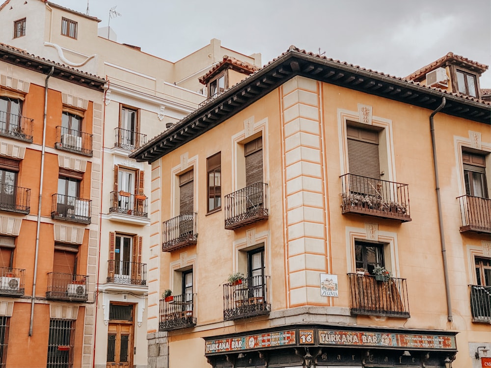 a tall building with balconies and balconies on the balconies