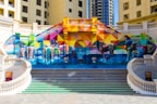 a colorful mural on the side of a building