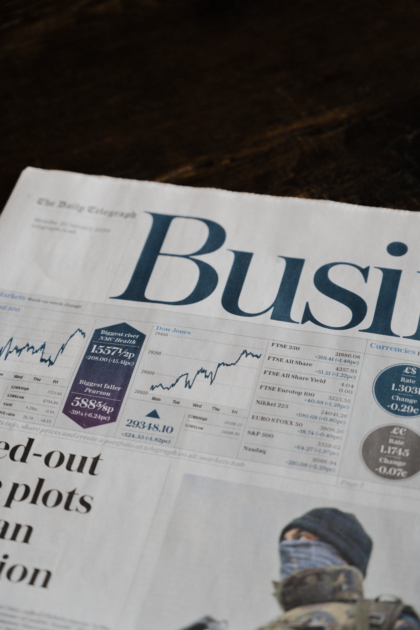 Investor reviewing financial information