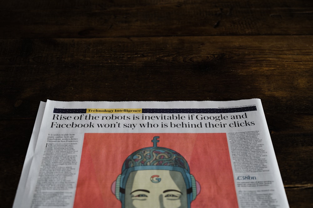 a newspaper with a picture of a woman on it