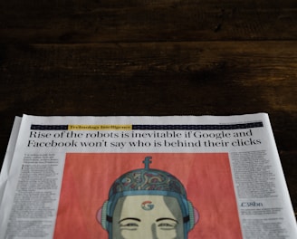 a newspaper with a picture of a woman on it