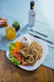 pasta dish on white ceramic plate