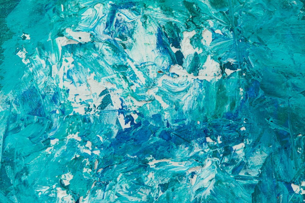 blue and white abstract painting